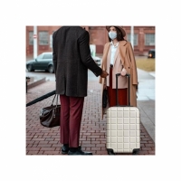 Troler cabina avion, cu carcasa rigida, TSA, 52cm x 35cm x 20cm, bej, Vivo, SC20-BEIGE